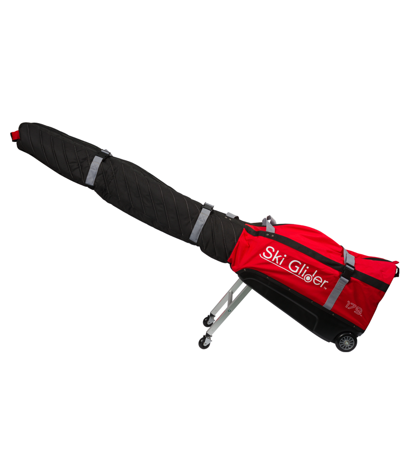 Sun Mountain Ski Glider Ski and Ski Boot Wheelie Bag 179cm in Red/Bl-1